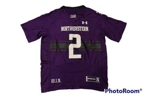Under Armour Northwestern Wildcats Purple NCAA Football Heat Gear Jersey Youth M Cover