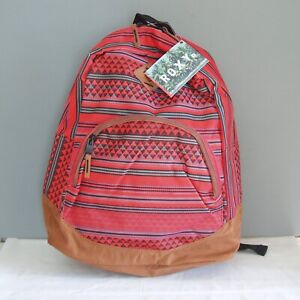 Roxy Fairness Backpack Cherry Red Sunset Aztec Brand New w Tags Girls School Bag