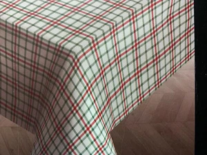 Ralph Lauren White Green Red Plaid Tablecloth Choice Of Size 60x84 or 60x120 NEW - Picture 1 of 8