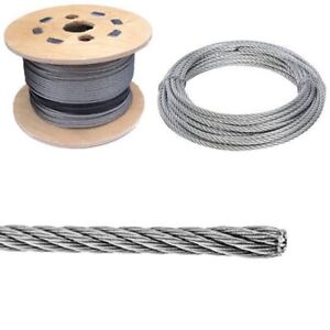 Wire Rope Cable 1mm 1.5mm 2mm 3mm 4mm 5mm 6mm 8mm 10&12mm Steel Metal Galvanised