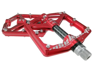 Aluminum Carbon Road MTB Mountain Bike XC AM Bicycle Pedal 3 Bearing Flat Pedals - Image 1 of 4