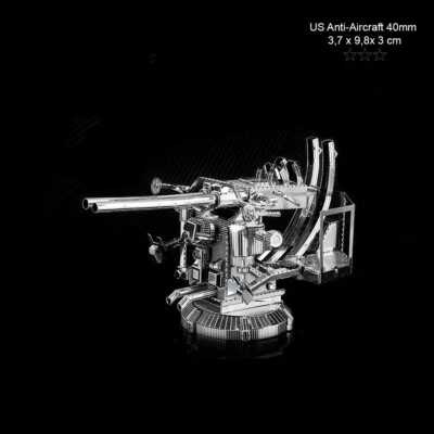 ZOYKI US Anti-Aircraft 40mm Twin Gun - 3D Metall Puzzle Model Bausatz Shifskanone