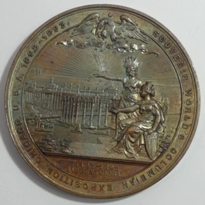 Medalla del Centenario IV Cristóbal Colón Chicago Expo Colombina 1892-3 - Imagen 1 de 12