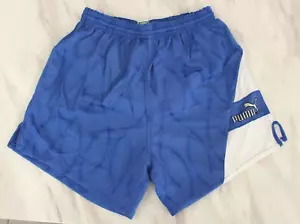 Puma Blue Men's Football Soccer Short Running Athletic 90s Sports Training XS - Picture 1 of 10