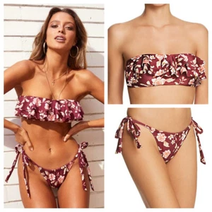 MINKPINK Rhapsody Layered Bandeau Top Tie Bottom Bikini Separates XS S M L NWT - Bild 1 von 10
