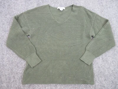 Tommy Bahama Sweater Womens Small Green Preppy Casual Knit Glitter Ladies - Image 1 of 4