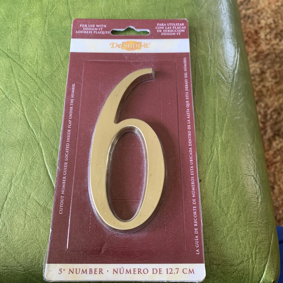 *NUEVA Placa Estándar Whitehall DeSign-it 4.75" Número 6 o 9 Latón Satinado Foto 1 de 4