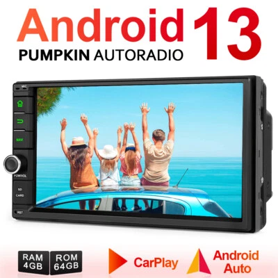 Pumpkin 4GB 64GB 7" Android 13 Autoradio Carplay GPS Navi 2 DIN Bluetooth FM DAB - Bild 1 von 4