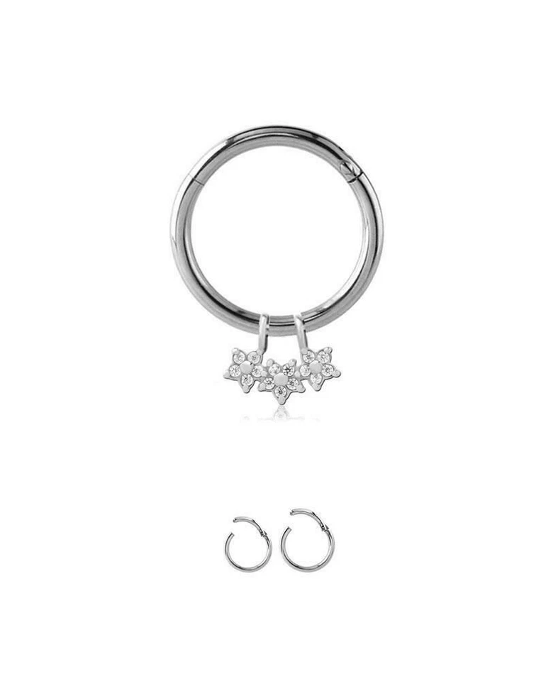 Anillo nariz Daith clicker tabique con bisagras de titanio aro flor 16G Foto 1 de 1