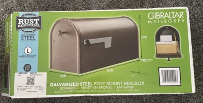 Gibraltar caixas de correio montagem postal caixa de correio aço bronze veneziano grande capacidade - Imagem 1 de 2