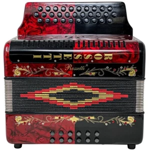 Rossetti 3112 FBE 31 Button Diatonic Accordion - Black/Red w/ Straps, Hard Case - Picture 1 of 1