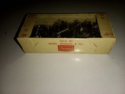 Vintage Sears Wire Nails. 18 GA 5/8" Original Sealed Package.  1-1/2" OZ. USA - Image 1 of 4