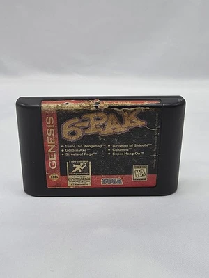 6-Pak (Sega Genesis, 1995) Cartridge Only Tested Working  - Image 1 of 4