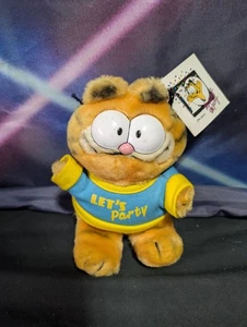 Vintage Dakin Garfield 1981 Plüschtier Stofftier "Let's Party" Neu mit Etikett 6 Zoll - Bild 1 von 6
