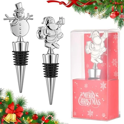 Tapones de botellas de vino de Navidad, juego de tapones de vacaciones de Navidad tapas reutilizables botella... Foto 1 de 4