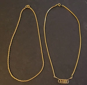 2 collares de cadena tono dorado 16" 17" - Imagen 1 de 6