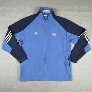 UCLA Bruins Jacket Mens Medium Blue Navy NCAA Basketball Adidas Fleece Full Zip - Picture 1 of 14