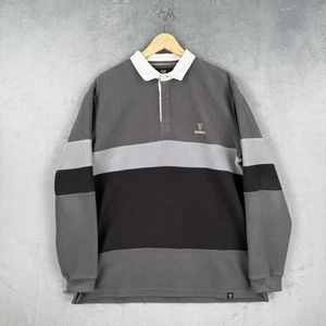Guinness Fleece Rugby Shirt Men’s Size XL Grey Button Pullover Logo Embroidered - Picture 1 of 14