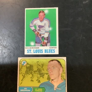 RED BERENSON 2 CARD LOT 1968-69 Topps #114 & 1970-71 Topps #103 ST. LOUIS BLUES - Picture 1 of 7