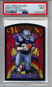 EMMITT SMITH 1997 TOPPS GALLERY OF HEROES #GH-14 PSA 9 MINT HOF STAINED GLASS! - Picture 1 of 4
