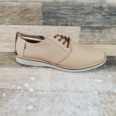 Zapatos de vestir Toms Preston para hombre talla 11 beige lona sarga texturizada natural Oxford Foto 1 de 4