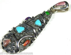 Colgante suroeste de plata esterlina 925 con piedras turquesas de la bella durmiente - Imagen 1 de 3