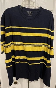 Banana Republic Mens Blue/Yellow Striped T-Shirt - 2XLT NWOT - Picture 1 of 2