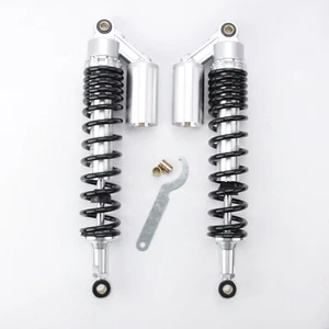 PAS 2pcs Air Shock Absorbers 400mm Eye To Eye Motorcycle Replacement Round Ends - Picture 1 of 7
