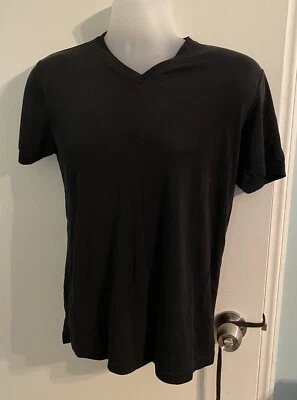 Camisa negra vintage Bill Blass 100 % seda para mujer talla M cuello en V Foto 1 de 4