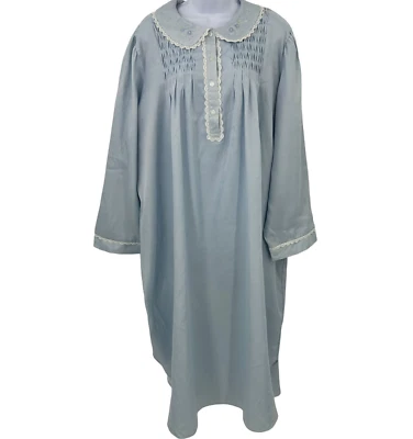 Camisón vintage para mujer talla 3X azul claro floral cuello bordado Barbizon Foto 1 de 4