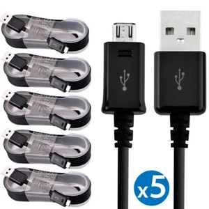 5x Pack Micro USB Charger Fast Charging Cable Cord For Samsung Android Phone LG - Picture 1 of 4