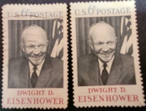 1969 Dwight D Eisenhower 6 Cent US Postage Stamp, Scott # 1383 Used set of 2 - Bild 1 von 2