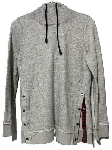 VETEMENTS Maglione pullover Maurices donna S felpa con cappuccio leggero vestibilità rilassata grigio snap lati