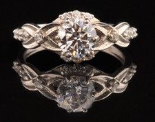 Solid 14KT Real White Gold Wonderful Round Shape 2.10Ct Anniversary Ring