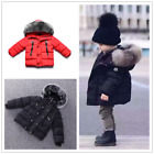 Baby Boys Warm Coat Fur Collar Long Sleeve Ziper Hooded Thicken Jacket Outerwear