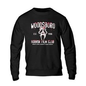 Scream Ghost Face Est 1996 Woodsboro Horror Film Club Halloween Sweatshirt - Picture 1 of 2