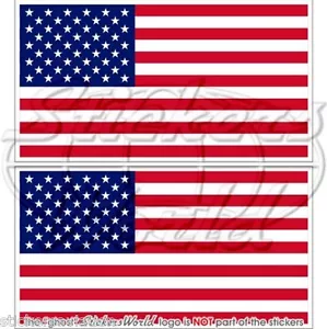 USA United States of America Flag, American 3" (75mm) Bumper Stickers, Decals x2 - Picture 1 of 1