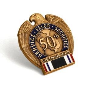 PIN SOLAPA MILITAR CINTA MIA GUERRA DE VIETNAM INSIGNIA HECHA EN EE. UU. - Imagen 1 de 1