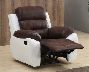 Relaxsessel manuell verstellbar, Mikrofaser 1-Sitzer modern, 5131-1-PU - Bild 1 von 16