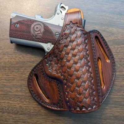 Leather Holster Fits Colt 1911 - 3 Slot Style - Handmade - Genuine Leather - Image 1 of 4