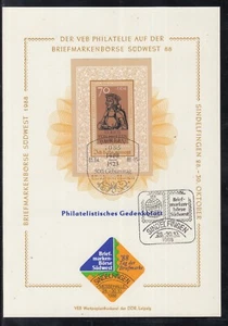 C 24 ) East Germany beautiful Philatelic commemorative sheet 1988 Ulrich Hutten - Picture 1 of 1
