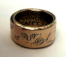 Jes MaHarry 14K Rose Gold Ladies Ring Designer Wide Wedding Band Size 6