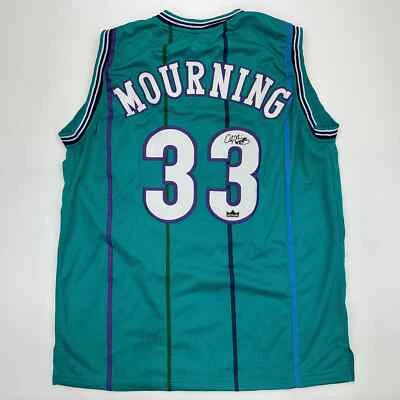 Facsimile Autographed Alonzo Mourning Charlotte Teal Reprint Jersey Size Mens XL - Image 1 of 4