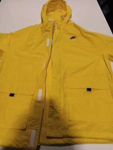 Nike Mens Yellow Full Zip Hooded Jacket Available Sizes Small Or Medium - Picture 1 of 10