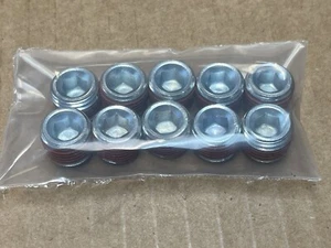 Lot of 10 Zinc-plated Steel 1/4” NPT Internal Allen Hex Pipe Plugs W/Sealant - Bild 1 von 5