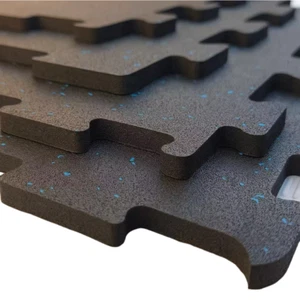 100% Rubber Gym Mat Floor Tiles | Heavy Duty 10mm Thick Interlocking Black - Picture 1 of 15