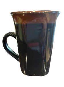 Royal Norfolk Black &Brown Square Coffee/Latte Mug 5" 14oz - Picture 1 of 2