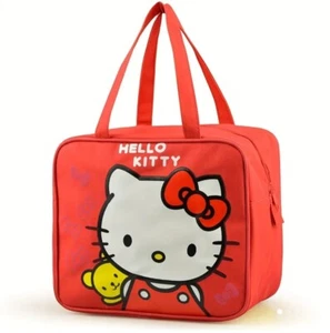 Sanrio Hello Kitty Lunch Box Kids Red Kawaii New School Container Bag Pail New