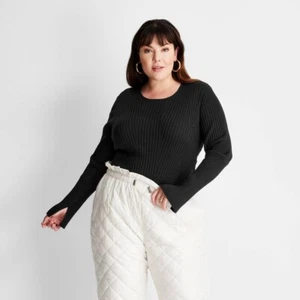 Women's Plus Size Twisted Back Crewneck Pullover Sweater Future Collective 4X - Picture 1 of 1
