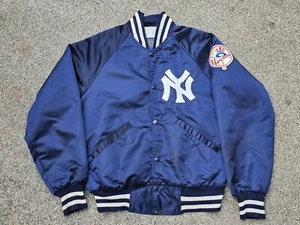 Giacca Dugout Vintage anni 70 New York Yankees NY Starter Blu Raso Uomo Medium - Foto 1 di 15